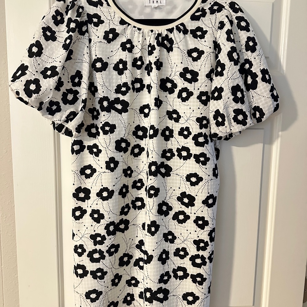 THML Black and White Floral Dress